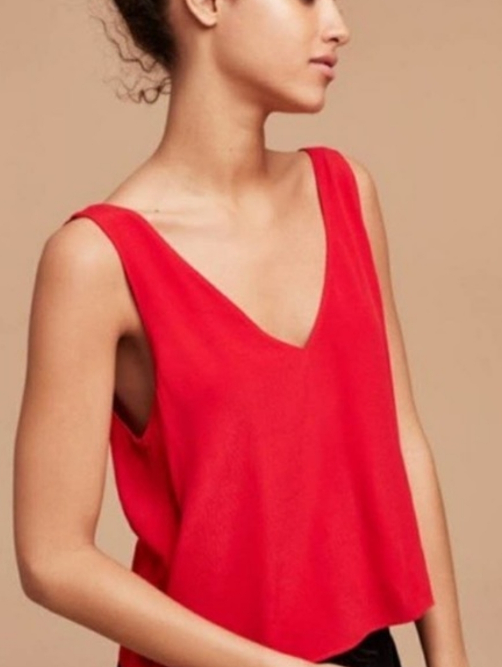 Aritzia V-Neck Cropped Back Tie Tank Top Size Xxs Wilfred Free